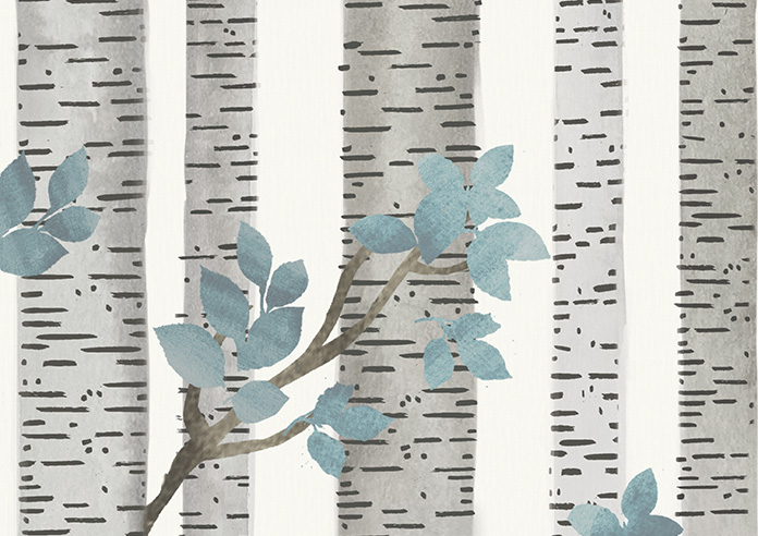 Birch Tree Velvet, Sky Blue - Roman Blind - Image 7